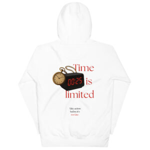''Time'' cotton hoodie
